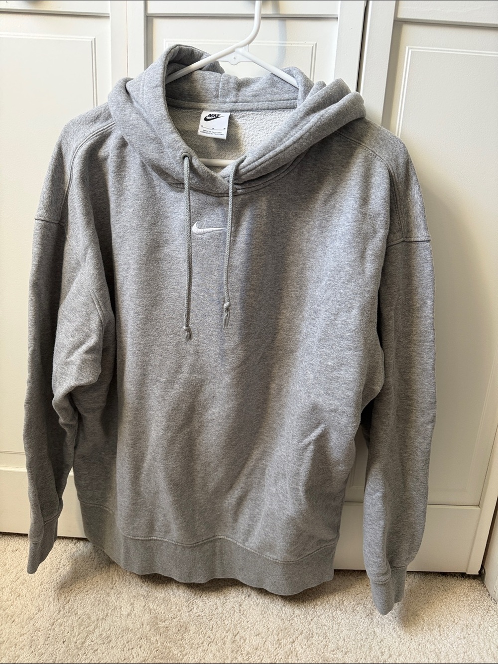 Nike Gray Pullover Hoodie with Embroidered Swoosh